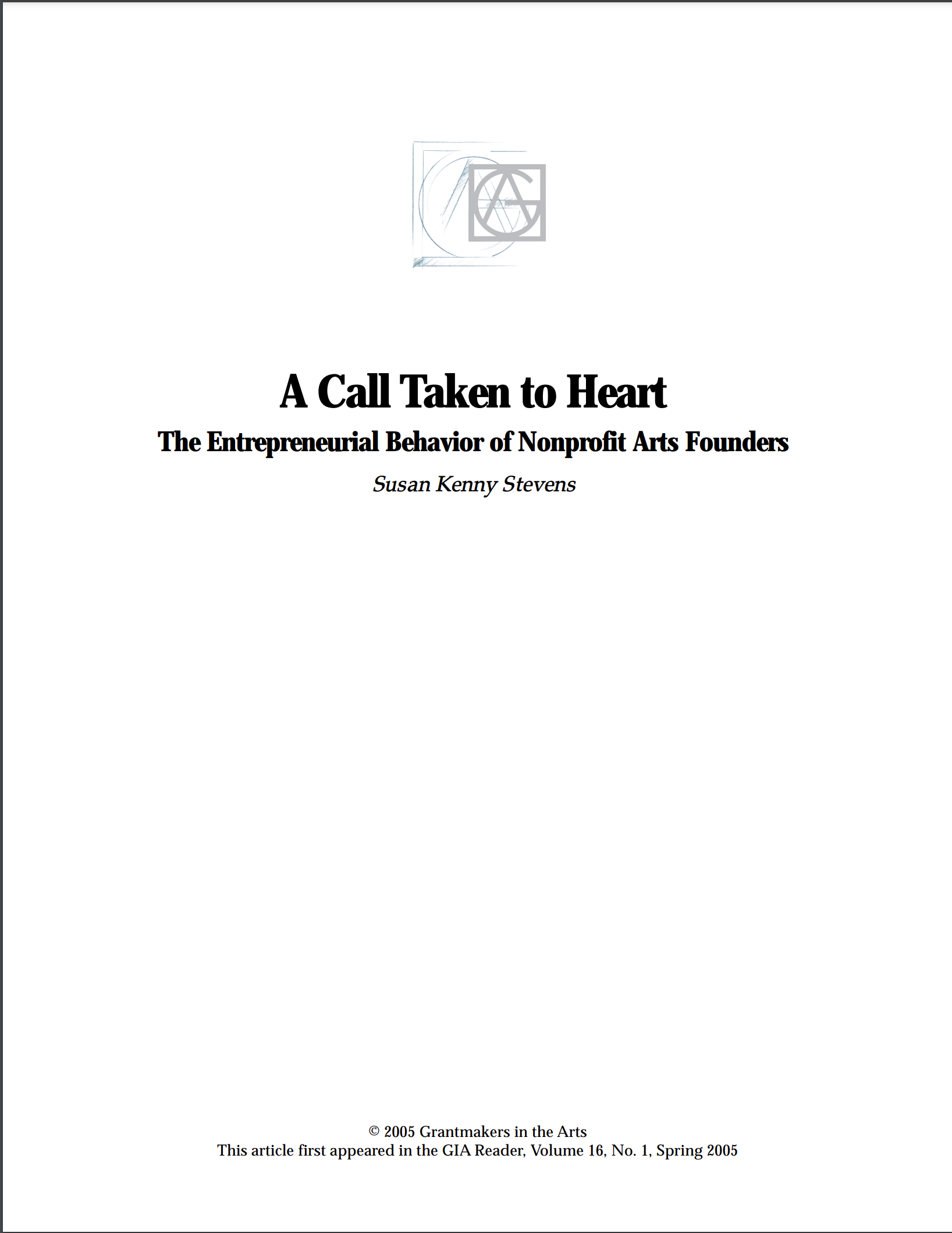 Nonprofit Arts Founder Behavior PDF link